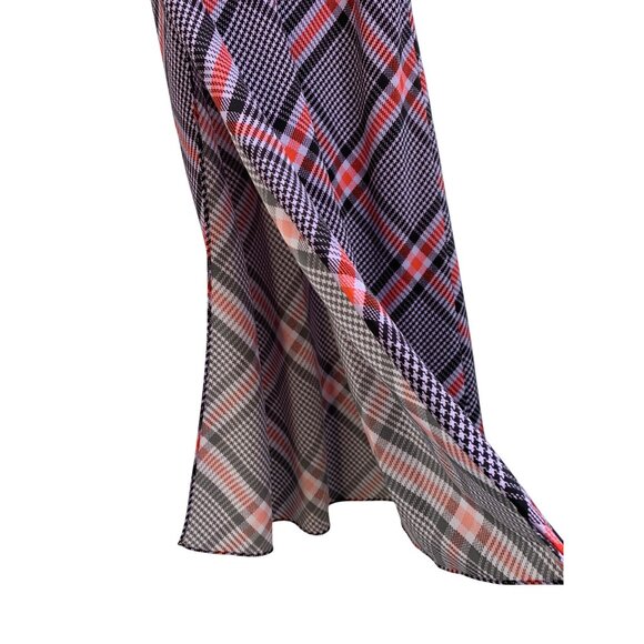 Fleur Du Mal Tanzanite Sz 4 check Midi Slip Skirt With Side Slit Silk New 8304 - Picture 12 of 14